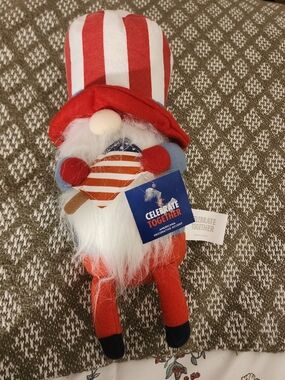 Celebrate Together Red Patriotic Gnome Plush Decoration